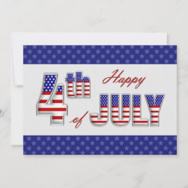 Gelukkig 4 juli. Patriottisch plat Wenskaart Kaart