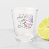 Gelukkig 4 juli patriottisch viering ontwerp shot glas (Achterkant)