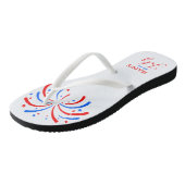 Gelukkig 4 juli Patriottisch Vuurwerk Teenslippers (Schuin)
