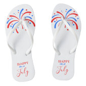 Gelukkig 4 juli Patriottisch Vuurwerk Teenslippers (Voetbed)