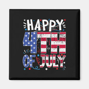 Gelukkig 4 juli Patriottische Amerikaanse Vlag 4 j Magneet