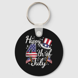 Gelukkig 4 juli Patriottische Amerikaanse Vlag Usa Sleutelhanger