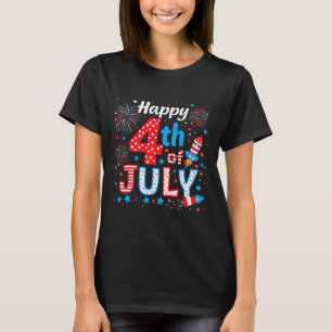 Gelukkig 4 juli Patriottische Amerikaanse Vlag VS T-shirt