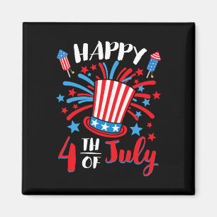 Gelukkig 4 juli Patriottische Amerikaanse VS Vlag  Magneet