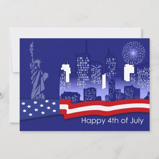 Gelukkig 4 juli. Patriottische Custom Flat Kaart (Voorkant)