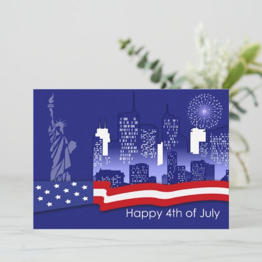 Gelukkig 4 juli. Patriottische Custom Flat Kaart (Staand voorkant)