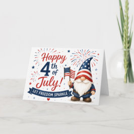 Gelukkig 4 juli Patriottische Gnome Kaart