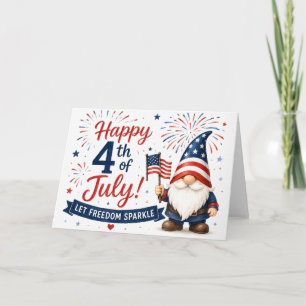 Gelukkig 4 juli Patriottische Gnome Kaart