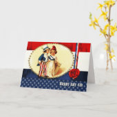 Gelukkig 4 juli. Patriottische Kinder Kaart (Gele Bloem)