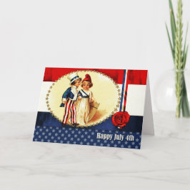 Gelukkig 4 juli. Patriottische Kinder Kaart