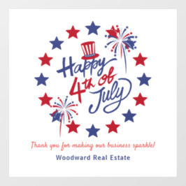 Gelukkig 4 juli Patriottische Vastgoed Kantoor Raamsticker