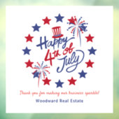 Gelukkig 4 juli Patriottische Vastgoed Kantoor Raamsticker (Vel 3)