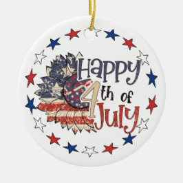 Gelukkig 4 juli Persoonlijke foto Keramisch Ornament