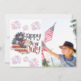 Gelukkig 4 juli Persoonlijke Fotokaart Feestdagenkaart
