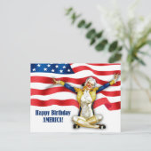 Gelukkig 4 juli.  Pin-up Briefkaart (Staand voorkant)