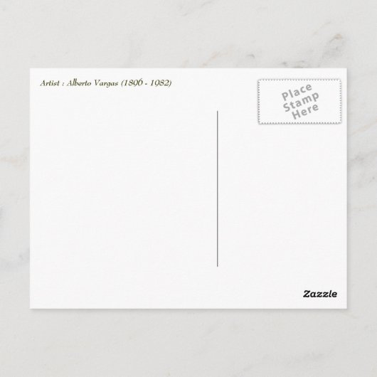 Gelukkig 4 juli.  Pin-up Briefkaart (Achterkant)