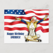Gelukkig 4 juli.  Pin-up Briefkaart (Voorkant)