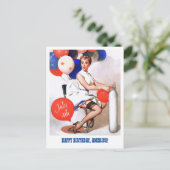 Gelukkig 4 juli.  Pin-up Briefkaart (Staand voorkant)