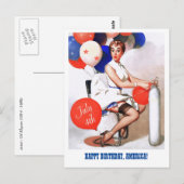 Gelukkig 4 juli. Pin-up Briefkaart (Voorkant / Achterkant)