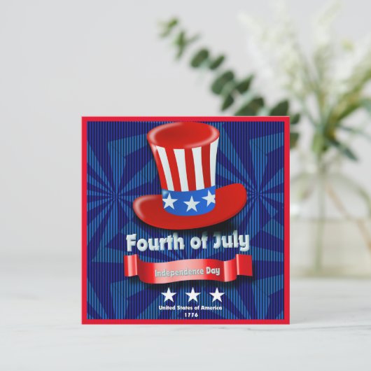 Gelukkig 4 juli platte kaart (Staand voorkant)