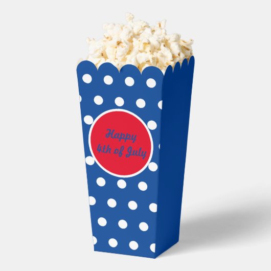Gelukkig 4 juli Popcorn Box (Blauw, Wit & Rood) Bedankdoosjes (Popped)