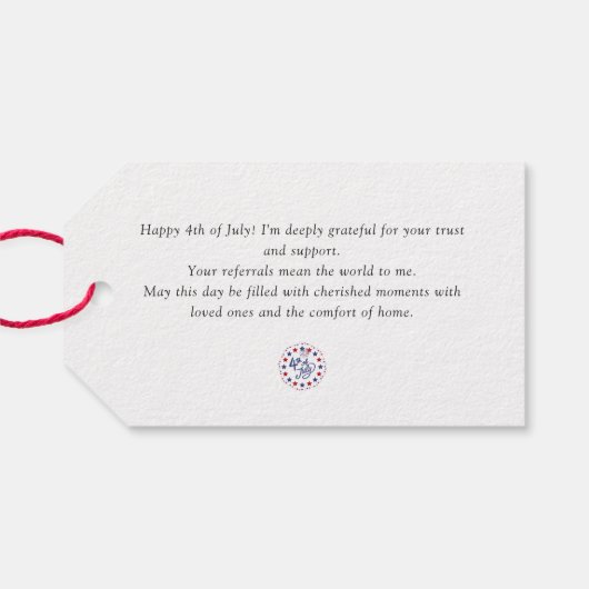 Gelukkig 4 juli | Realtor Pop op prijs Cadeaulabel (Achterkant Horizontaal)