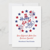 Gelukkig 4 juli Referrals Make Business Sparkle Bedankkaart (Voorkant)