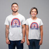 Gelukkig 4 juli rood wit en blauw boho ontwerp t-shirt