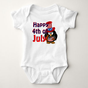 Gelukkig 4 juli Schattige Patriottische Pinguïn Romper