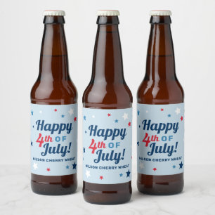 Gelukkig 4 juli sterren aangepaste naam bier etiket