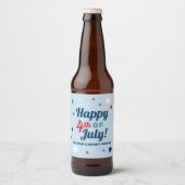 Gelukkig 4 juli sterren aangepaste naam bier etiket (Voorkant)