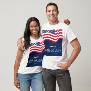 Gelukkig 4 juli T-shirt Patriottische Vlag van d