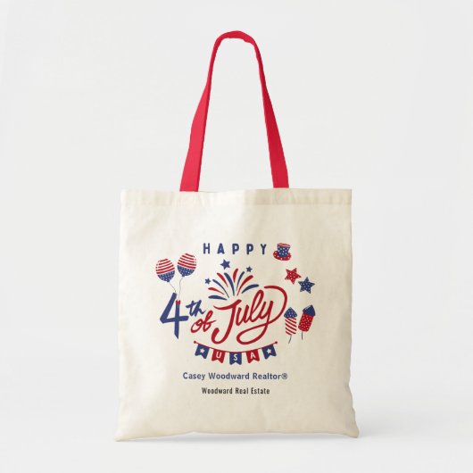 Gelukkig 4 juli USA | Real Estate promotioneel Tote Bag (Voorkant)