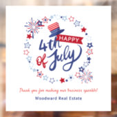 Gelukkig 4 juli | Vastgoed Kantoor Decoratie Raamsticker (Vel 2)