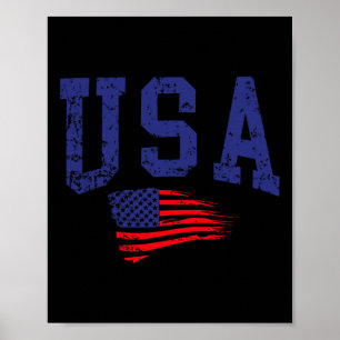 Gelukkig 4 juli Vlag van de VS Amerikaanse trots r Poster