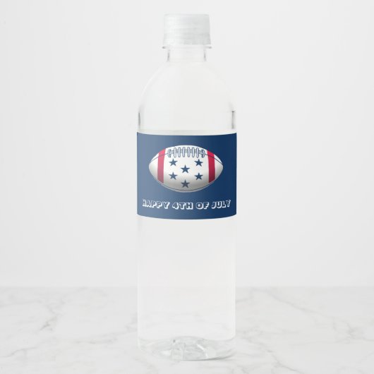 Gelukkig 4 juli voetbal waterfles etiket (Voorkant)