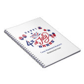 Gelukkig 4 juli VS | Realtor Patriottische Begroti Notitieboek (Rechterzijde)