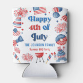 Gelukkig 4 juli Vuurwerk BBQ Party Papier Borden Blikjeskoeler (Achterkant)
