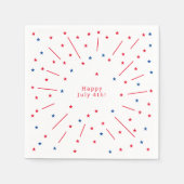 Gelukkig 4 juli vuurwerk en sterren servet (Voorkant)