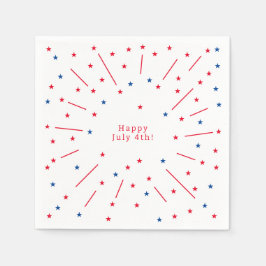 Gelukkig 4 juli vuurwerk en sterren servet