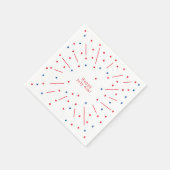 Gelukkig 4 juli vuurwerk en sterren servet (Hoek)