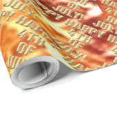 Gelukkig 4 juli vuurwerk glanzend inpakpapier (Rol Hoek)