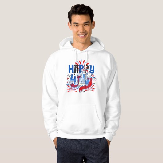 Gelukkig 4 juli Vuurwerk USA-63261 Hoodie (Voorkant volledig)