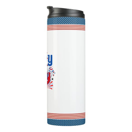 Gelukkig 4 juli Vuurwerk USA-63261 Thermosbeker (Geroteerd rechts)