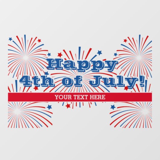 Gelukkig 4 juli vuurwerkfeest aangepaste gewoonte raamsticker (Vel)