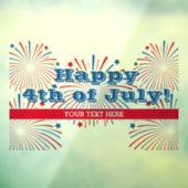 Gelukkig 4 juli vuurwerkfeest aangepaste gewoonte raamsticker (Vel 3)