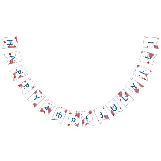 Gelukkig 4 juli Waterverf Patriottisch Vlaggetjes (Alle)