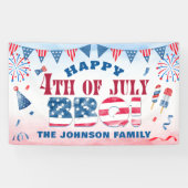 Gelukkig 4 juli Zomer BBQ Party Banner (Horizontaal)