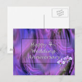 Gelukkig 4e. Bruiloft Jubileum Briefkaart (Voorkant / Achterkant)