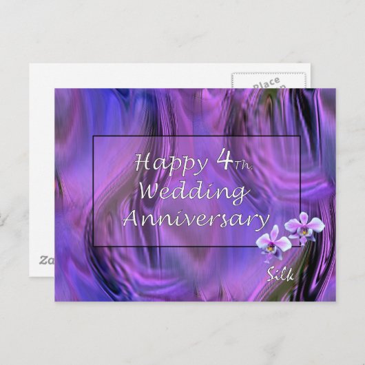 Gelukkig 4e. Bruiloft Jubileum Briefkaart (Voorkant / Achterkant)